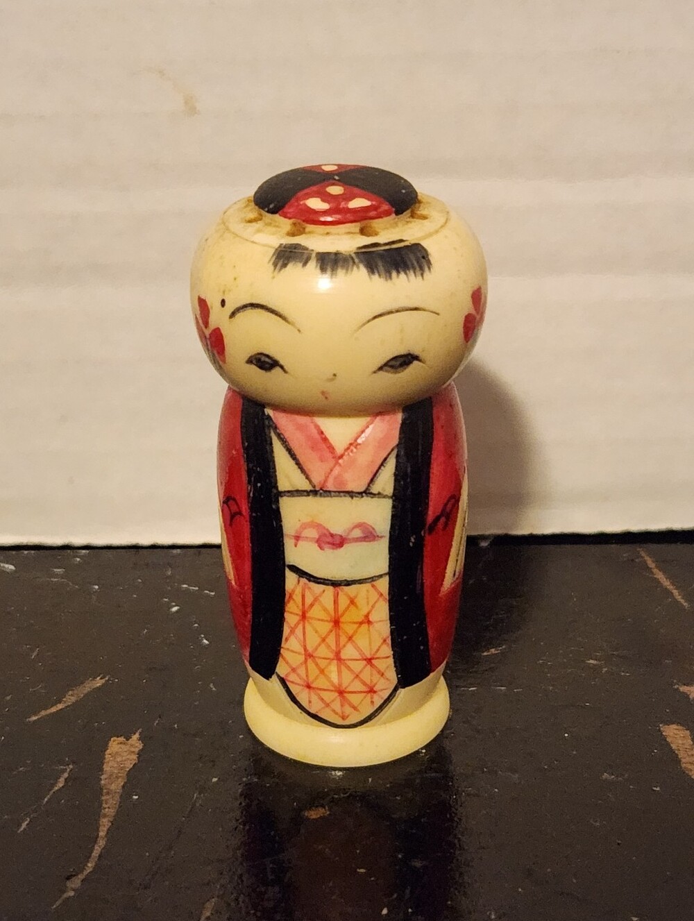Vintage Japanese Kokeshi Wooden Doll Hand Painted 3'' - 3.25''